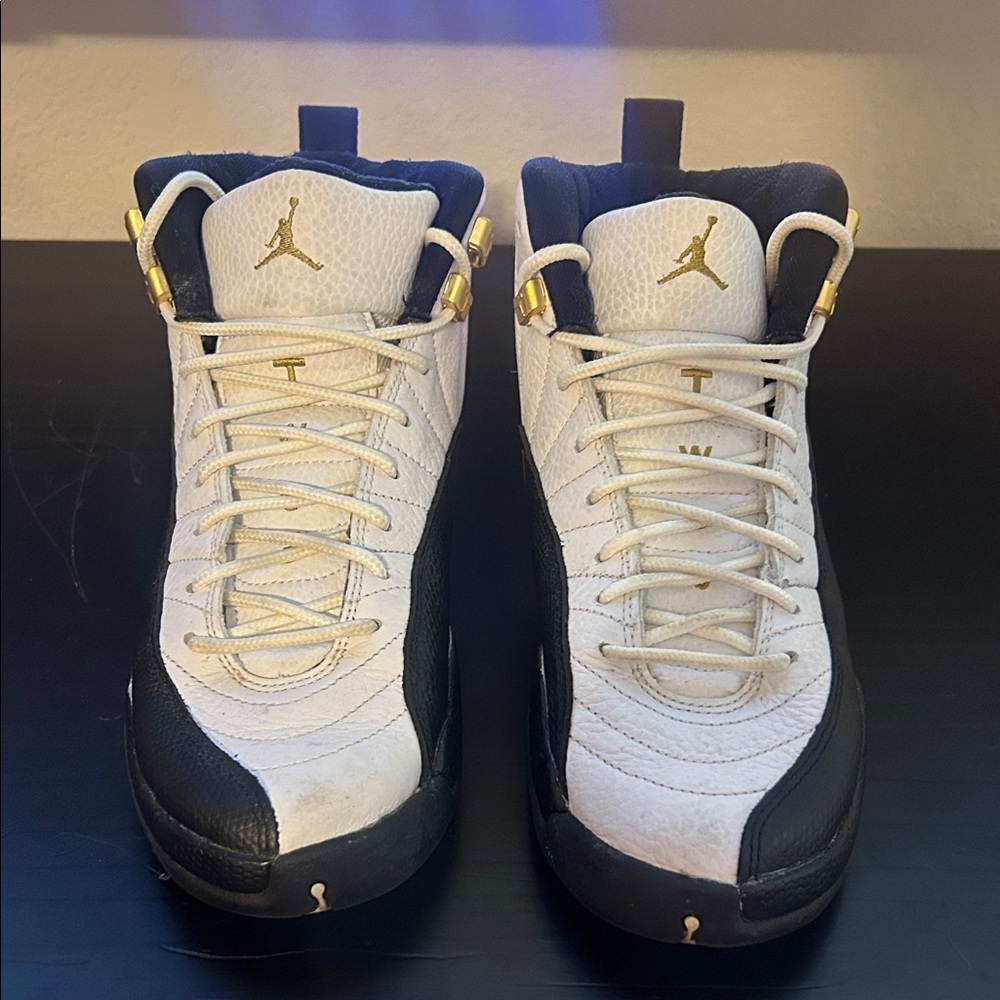 Jordan Kids Sneakers - White, Black, and Gold